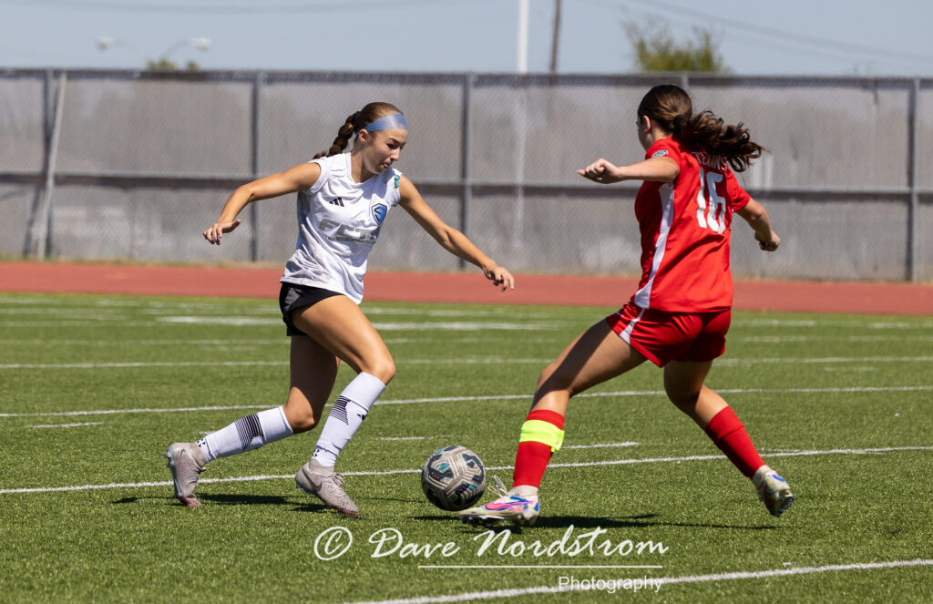 Olivia Leddy playing soccer