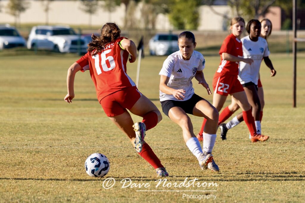 Olivia Leddy playing soccer