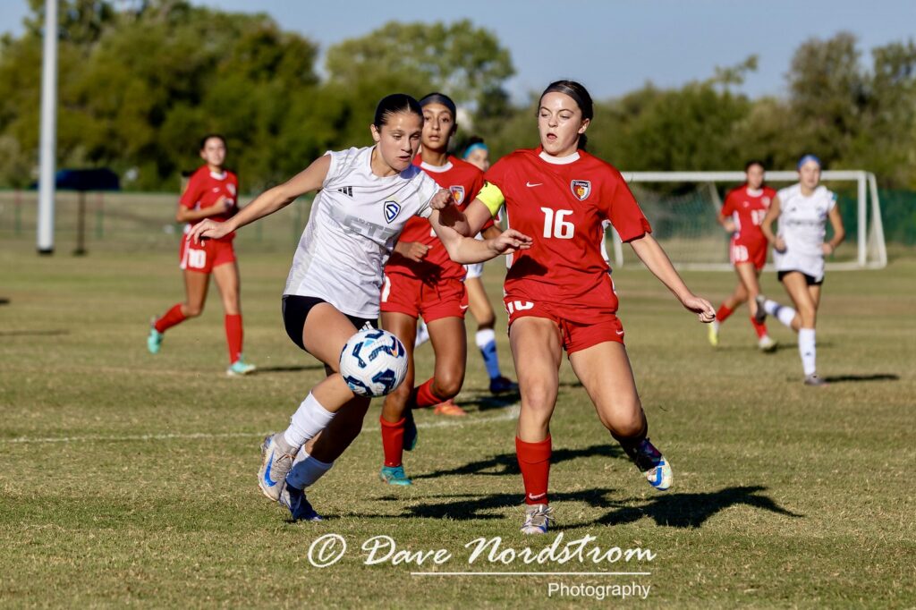 Olivia Leddy playing soccer