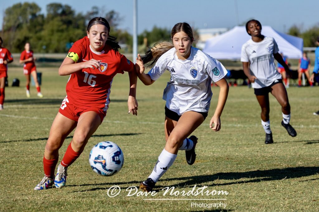 Olivia Leddy playing soccer