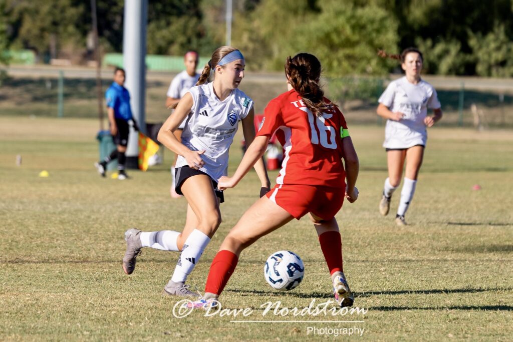 Olivia Leddy playing soccer